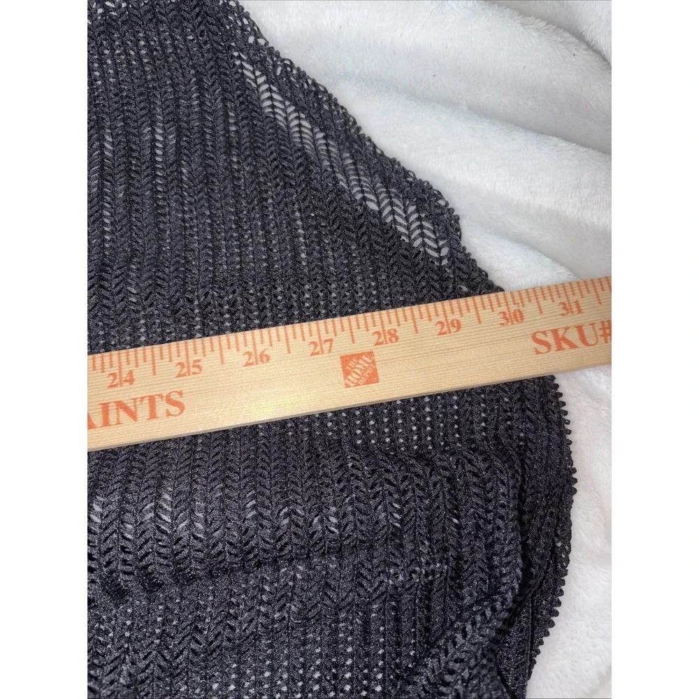 Jordan Taylor Black Mesh Swimsuit Cover Up Vintage Made In USA Sheer Chevron EUC